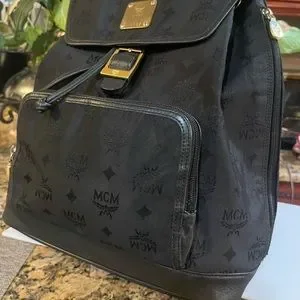 MCM leather Trim and Nylon Backpack. EUC EUC MCM Leather Backpack in Black | Mercari main image 3